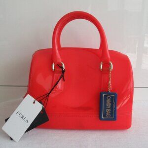 Furla Candy Tote Bag Size Small, with Dust Bag, from Italy, Red Color, NWT *Flaw